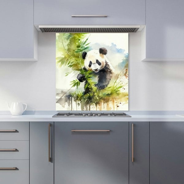 Warren Reed - Designer Panda Eating Bamboo Watercolour Kitchen Splashback