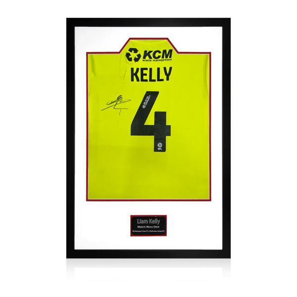 Liam Kelly Match-Worn & Signed Rotherham United Shirt Premium Frame