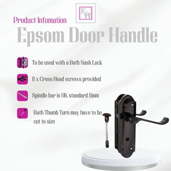 EDH Door Hardware Black Nickel Door Handles - Askworth Internal Door Handle Set for Internal Doors
