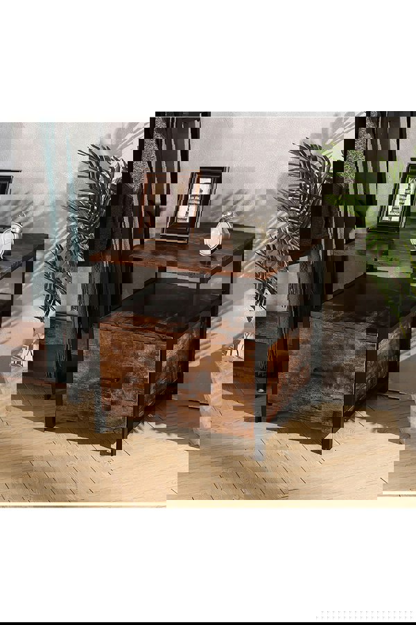 Living and Home 45cm W x 45cm D x 56cm H Industrial 1 Drawer Bedside Table Bedroom