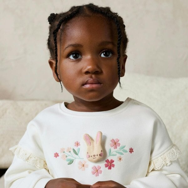 Mini Cuddles Bunny Blossom Sweatshirt (White)