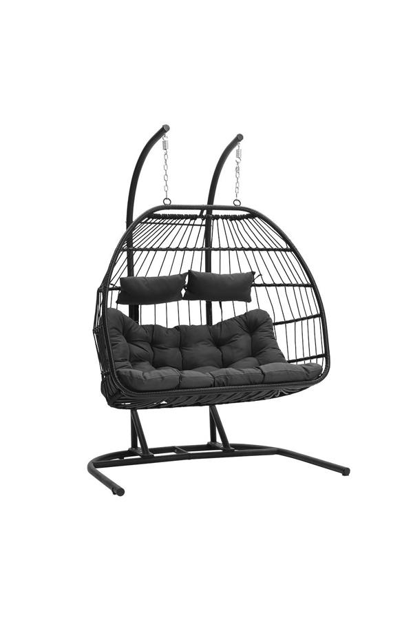 Living and Home Freestanding Outdoor Hanging 2-Seater Egg Chair