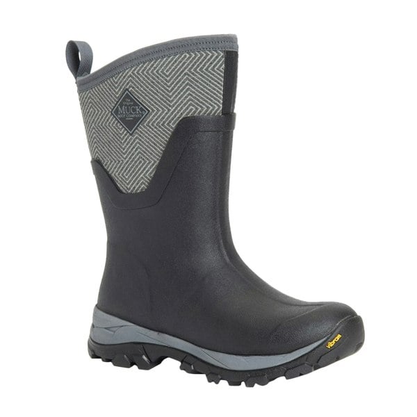 Muck Boots Womens/Ladies Arctic Ice Vibram Geometric Wellington Boots - Black/Grey