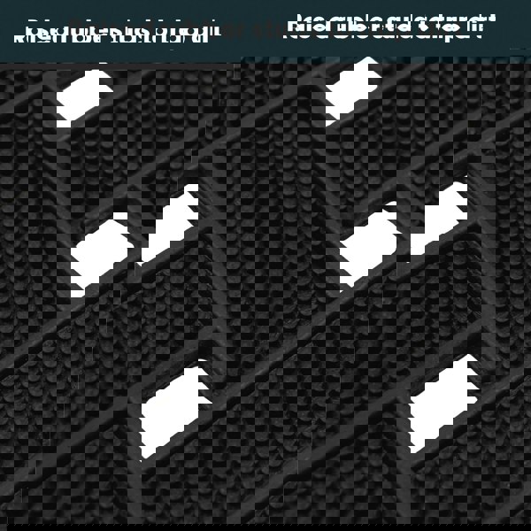 JVL Lattice Scraper Rubber Studs Doormat, 40x70cm, Black