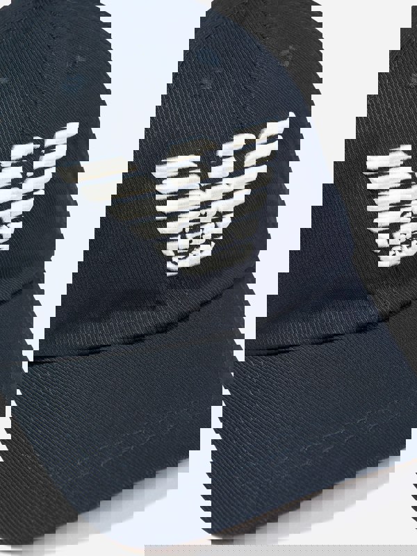 Emporio Armani Kids Logo Baseball Cap in Navy