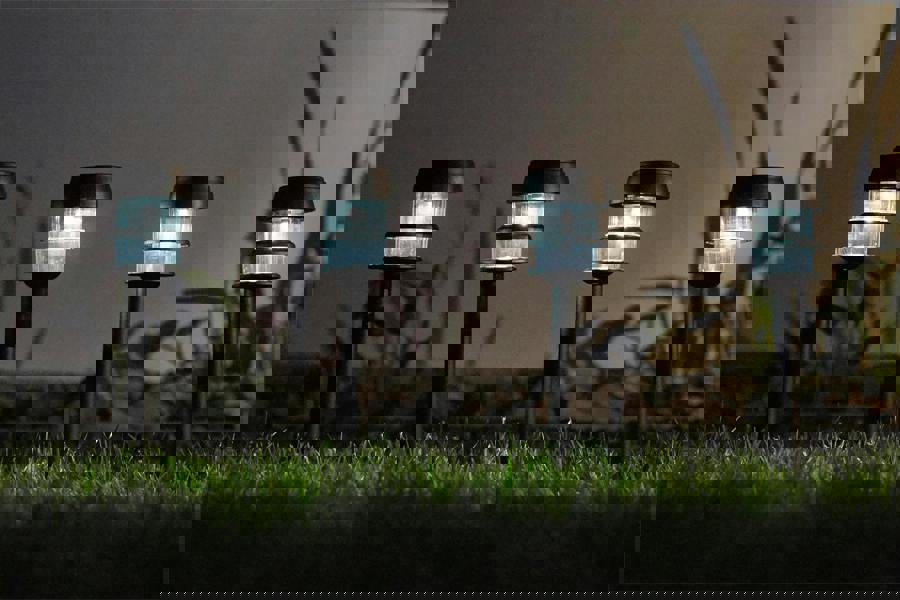 Luxform Solar Lagos Black Spike Light 24pk