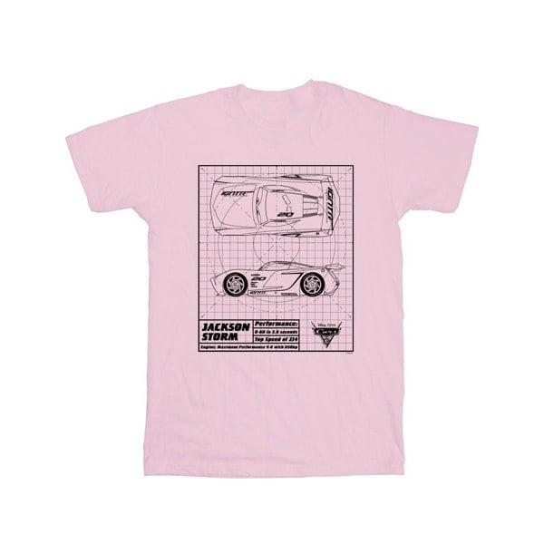 Disney Boys Cars Jackson Storm Blueprint T-Shirt - Baby Pink