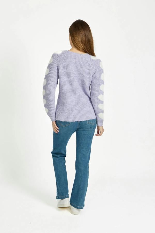 Mudflower Solid Knit Jumper with Heart Sleeves