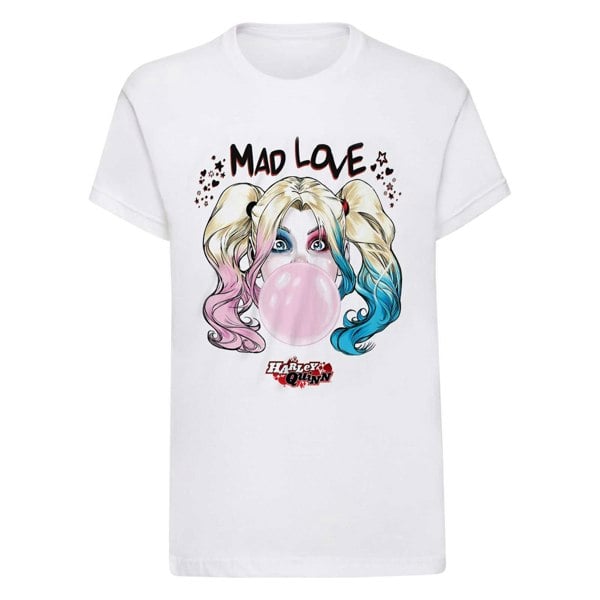 Batman Unisex Adult Mad Love Harley Quinn T-Shirt - White