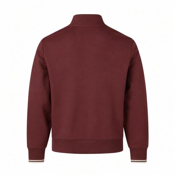 Fred Perry Half Zip Sweatshirt Oxblood/Ecru