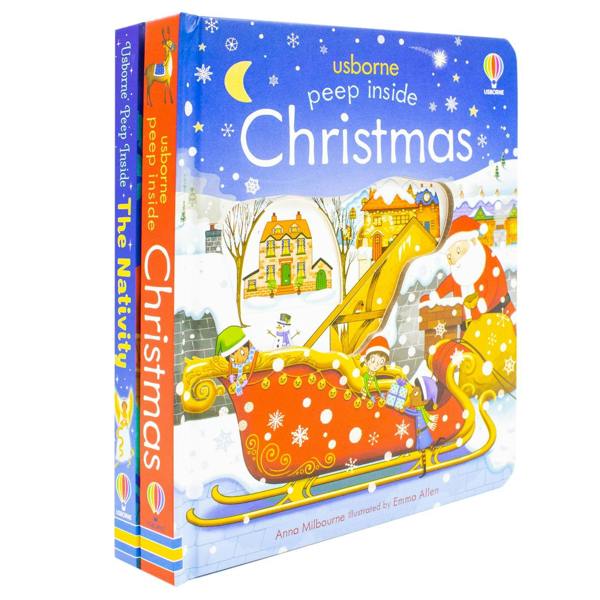 Peep Inside Christmas and Peep Inside Nativity 2 Books Collection Set by Katie Daynes, Anna Milbourne
