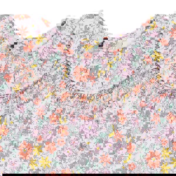Baby Girls Floral Printed Woven Top, Multicolour - Minicuddles