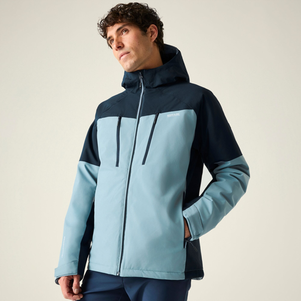 Regatta Mens Highton Two Tone Waterproof Stretch Insulated Jacket - Dusky Blue/Navy