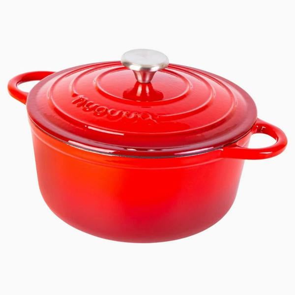 Sourdough By The Sea Large Dutch Oven Cast Iron Casserole Cooking Pot with Lid 4.7L for Sourdough Breadmaking