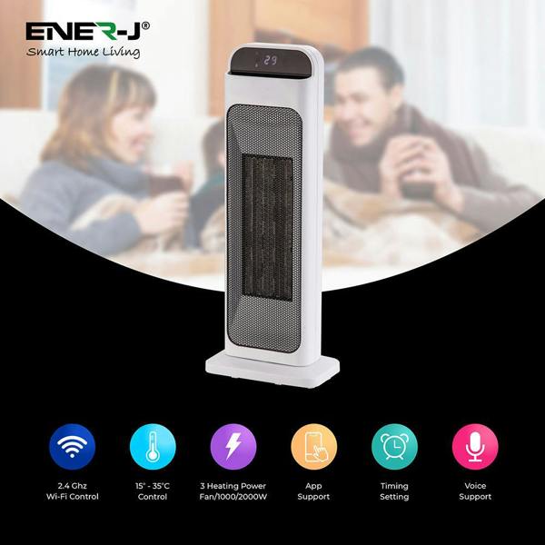 Voice controlled smart heater compatible with Alexa, Google Assistant, Apple Siri and smart home automation systems