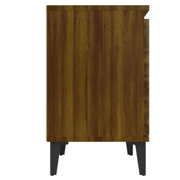Berkfield Bed Cabinet with Metal Legs Brown Oak 40x30x50 cm