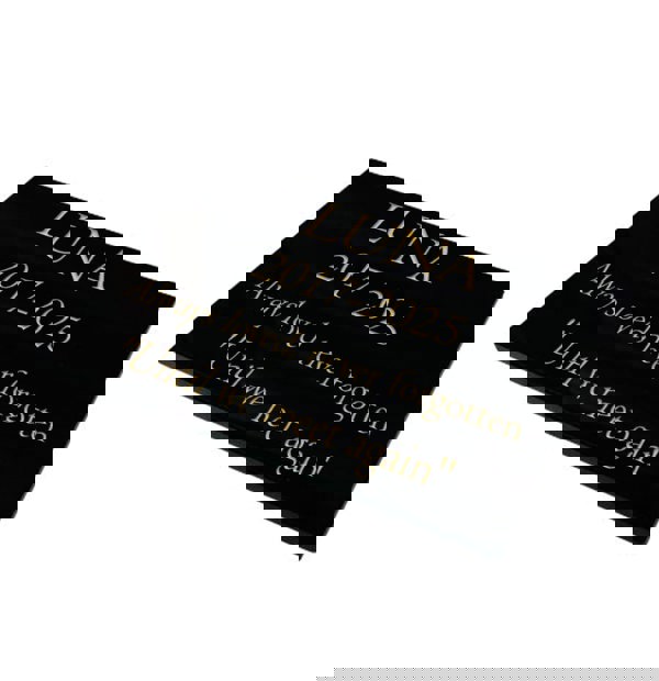 Memorials Direct Cat Memorial Plaque – Premium Black Granite (Plain Solid Design) – Available in Standard & Large Sizes