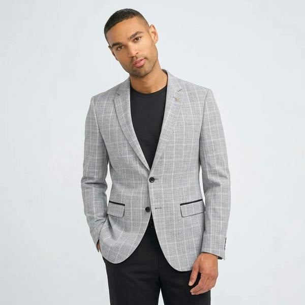 TruClothing IM11 - Men's Check Slim Fit Two-Button Blazer