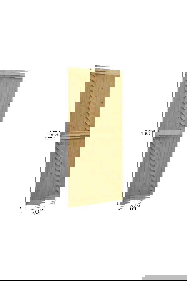 Living and Home 183x91cm Garden Pine Wood Flat Top Gate with 1pcs Latch & 3pcs 8 inch T-shaped Hinges