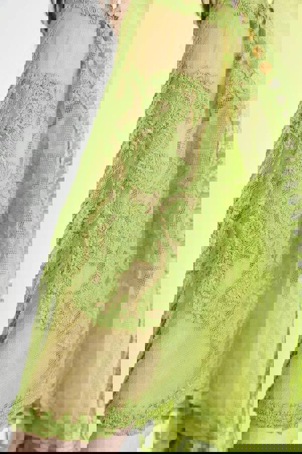 Mudflower Delicate Embroidered Lace Batwing Top