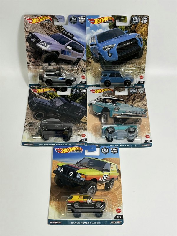 Hot Wheels Off Road 5 Car Set Hot Wheels 1:64 Scale Real Riders FPY86 977F