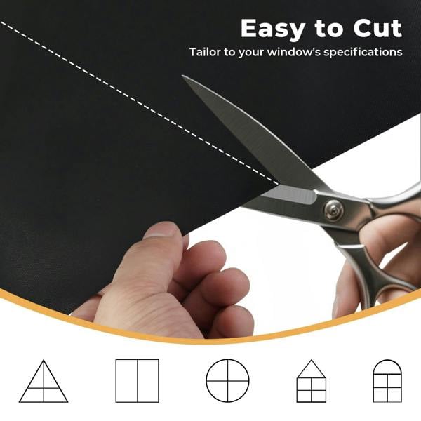 Marlow 2PC Blackout Blinds Stick On 100% Blockout Curtain for Window Shades Film