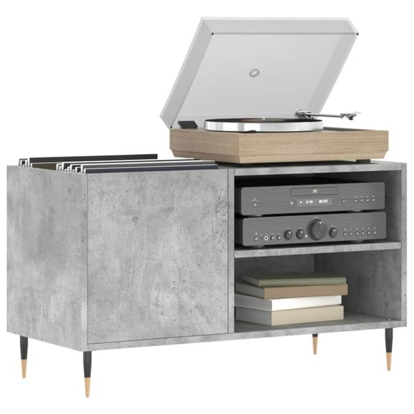 Berkfield Record Cabinet Concrete Grey 85x38x48 cm Engineered Wood