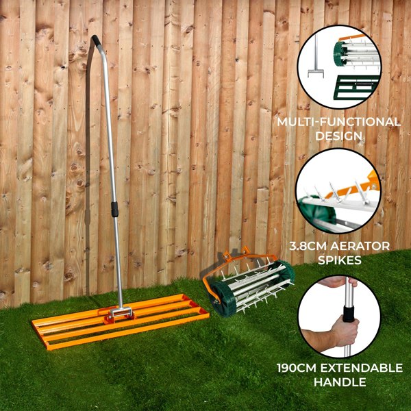 T-mech 100cm Lawn Leveller & Aerator – Orange