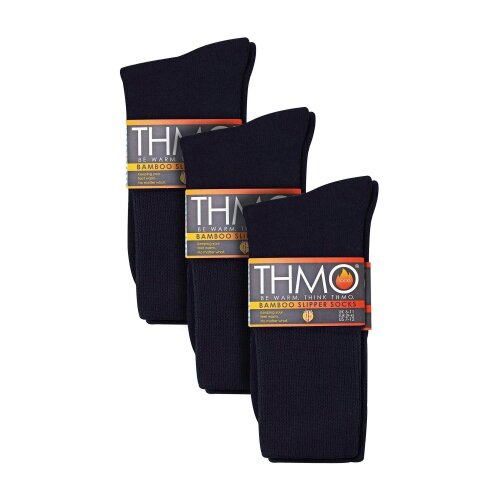 THMO 3 Pairs Unisex Multipack Anti-Slip Bamboo Slipper Socks with Grippers