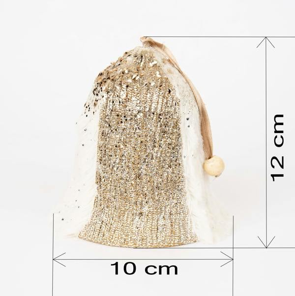 12cm Gold Santa Bell Hanging Decoration Set of 3 for Christmas Trees, Doors and Festive Displays image 9
