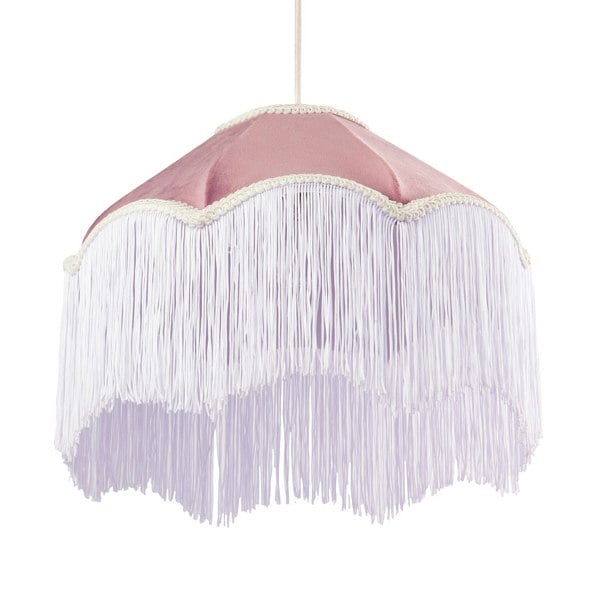 Classic Chic Victorian Shape Pendant Light Shade in Blush Pink Velvet Image 5