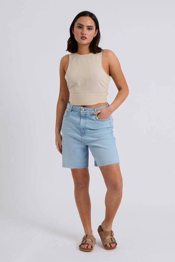 Urban Bliss Linen Blend Tie Back Top