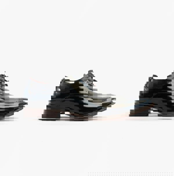 Goor HARVEY Mens Hi-Shine Gibson Shoes Navy