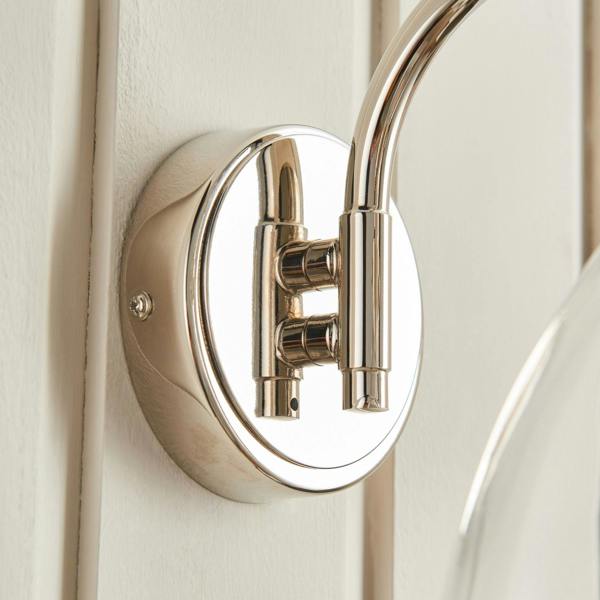Pagazzi Lighting Brunswick Polished Nickel & Glass Wall Light