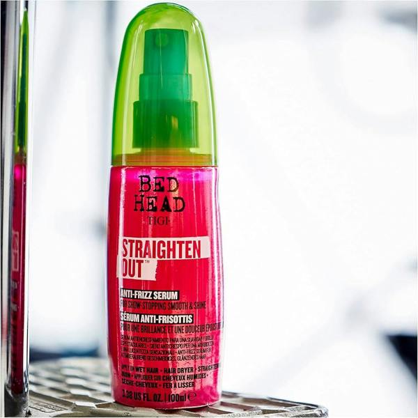 tigi bed head straighten out​ the professional serum is 100ml and comes with an amazing Enchanting Summer Fruit fragrance.
