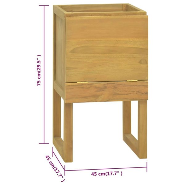 Berkfield Bathroom Cabinet 45x45x75 cm Solid Wood Teak