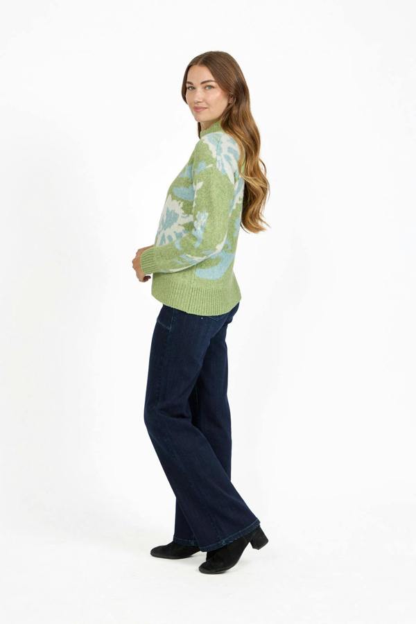 Mudflower Floral Jacquard Crew Neck Knit Jumper