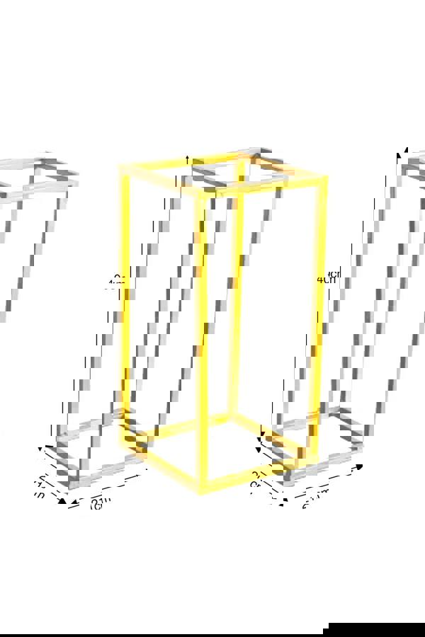 Living and Home Gold Detachable Wedding Metal Flower Stand Rectangular Floor Vase Column, 21cm W x 21cm D x 40cm H