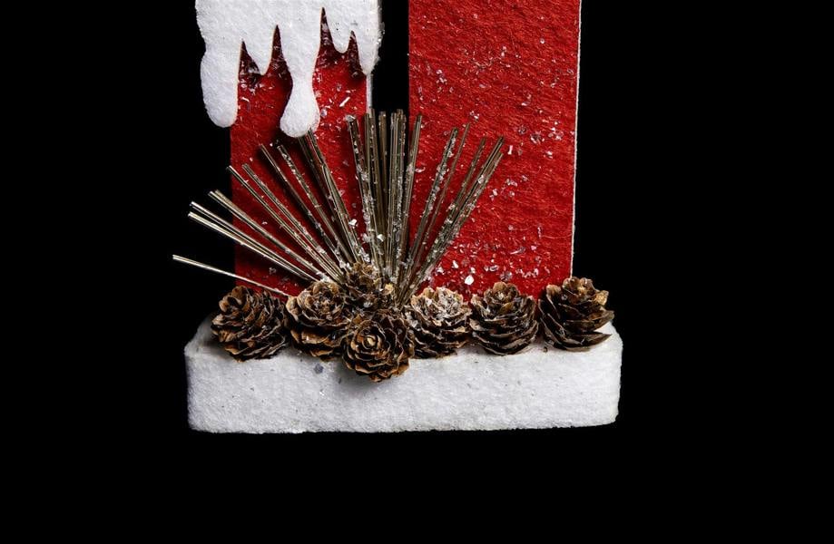 31cm, 41cm and 51cm Christmas Pre-Lit Twin LED Candles Battery Operated Glitter Foam Table Decorations image 4