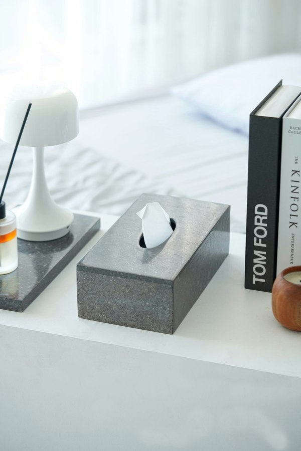 Marble tissue box cover styled genuine stone luxury bathroom