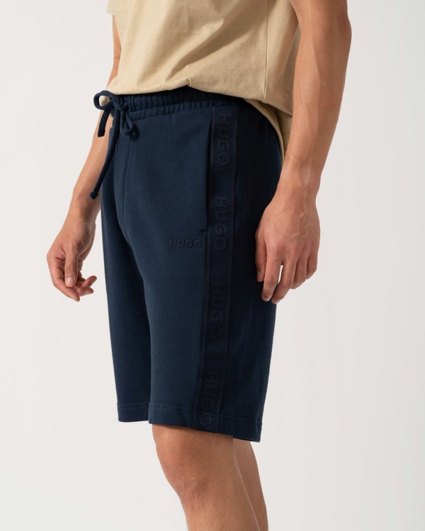 HUGO LIAM Mens Shorts with Logo Tape - CHO - Designer Mens Shorts