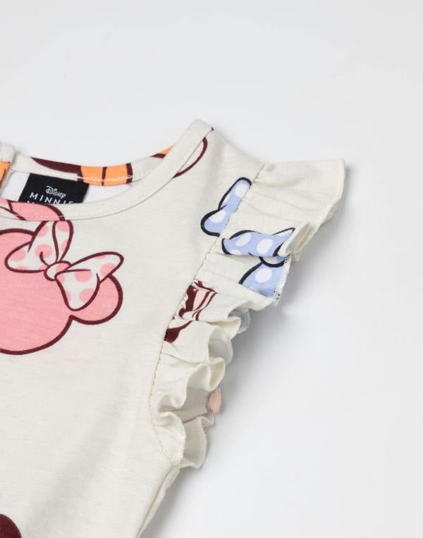 Disney Minnie Mouse Girls Multicoloured Character AOP Sleeveless Playsuit