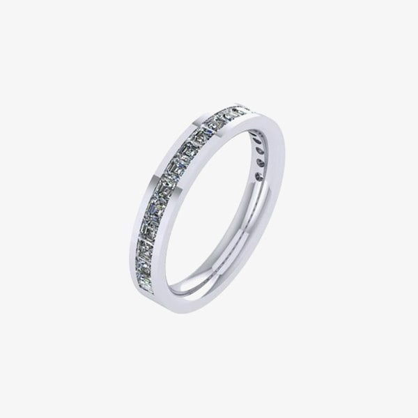 T. H. Baker Platinum 0.75ct Carre-Cut Diamond Half-Eternity Ring (M) HETRC1301
