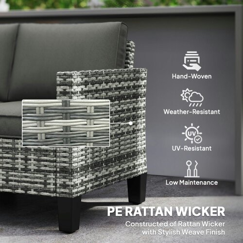 Wyld Haus Kalazi Rattan Light Grey 2 Seater Outdoor Sofa With Cushions