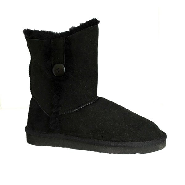 Eastern Counties Leather Women's Lacey Sheepskin Button Boots - Black