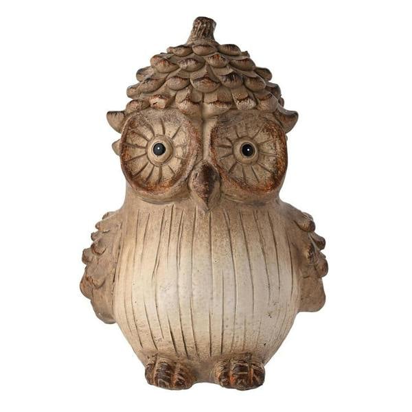 Country Living Wood Effect Resin Owl - Large