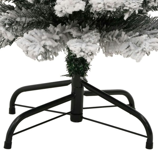 Berkfield Slim Artificial Christmas Tree with Flocked Snow Green 150 cm PVC