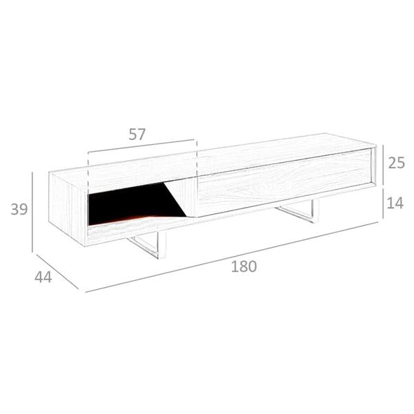 Angel Cerdá TV Stand Walnut and Chromed Steel 3043