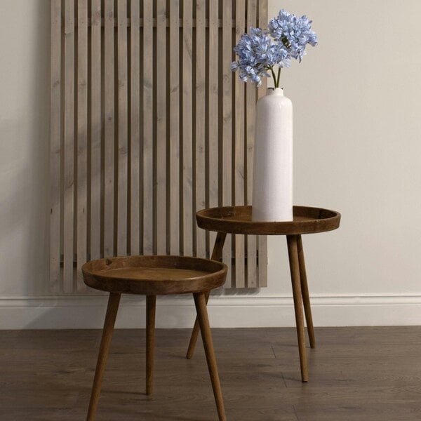 Wyld Haus Set of 3 Artificial Flowers Light Blue Large Headed Agapanthus Stems