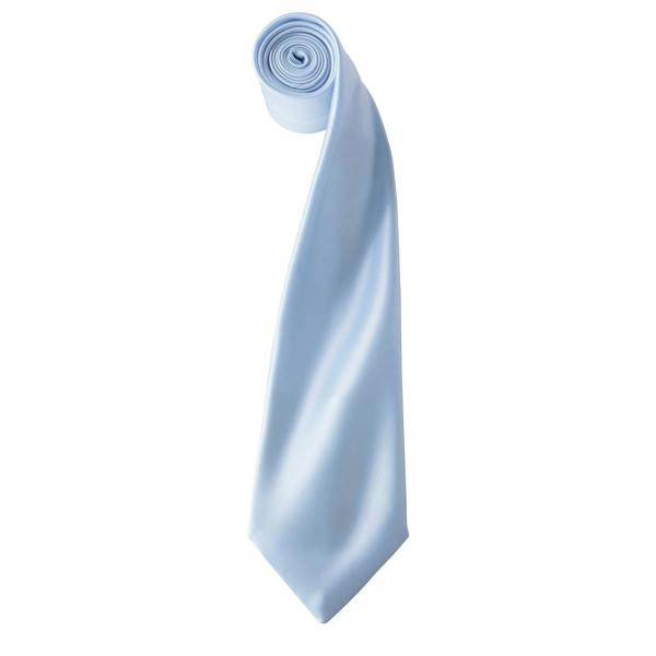 Premier Mens Plain Satin Tie (Narrow Blade) - Light Blue